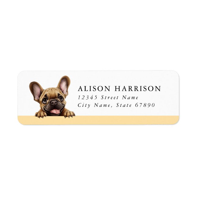 Étiquettes d'adresse de retour de Bulldog en franç (Devant)