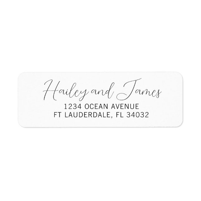 Étiquettes d'adresse de retour de calligraphie élé (Devant)