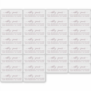 Étiquettes d'adresse de retour de calligraphie tra