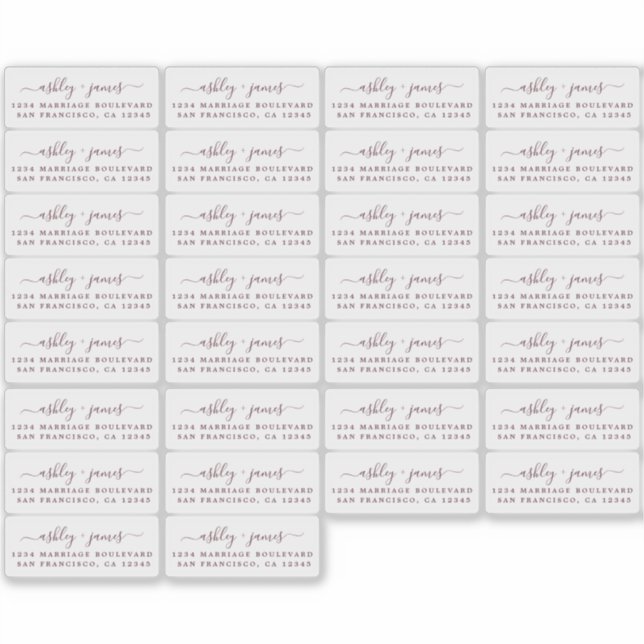 Étiquettes d'adresse de retour de calligraphie tra (Devant)
