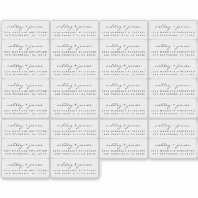 Étiquettes d'adresse de retour de calligraphie tra (Devant)