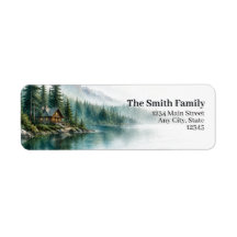Étiquettes d'adresse de retour de chalet | Montagn