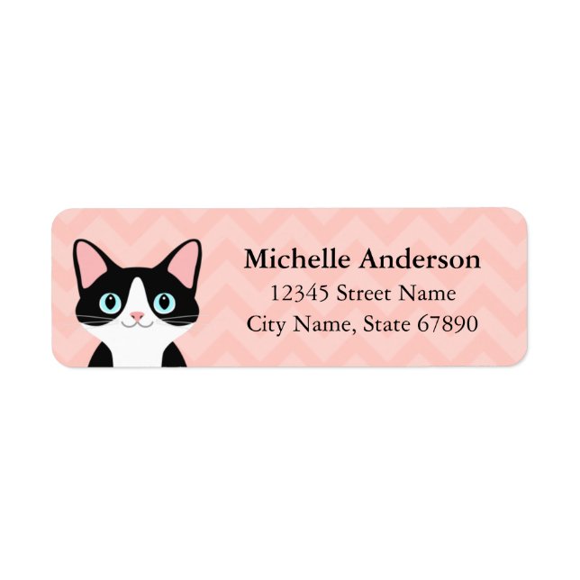 Étiquettes d'adresse de retour de chat (Devant)