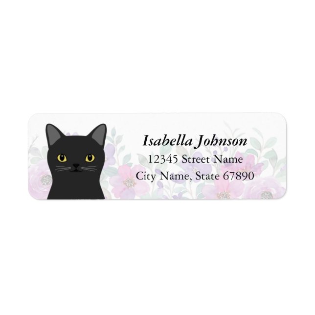 Étiquettes d'adresse de retour de chat (Devant)