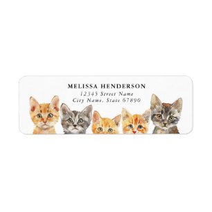 Étiquettes d'adresse de retour de chats mignons
