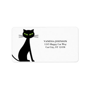 Étiquettes d'adresse de retour de chats noirs