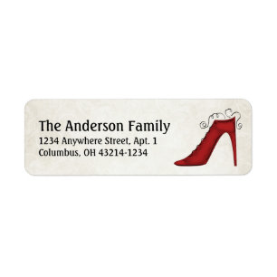 Étiquettes d'adresse de retour de chaussures/amorç