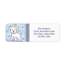Étiquettes d'adresse de retour de chien Bichon Fri