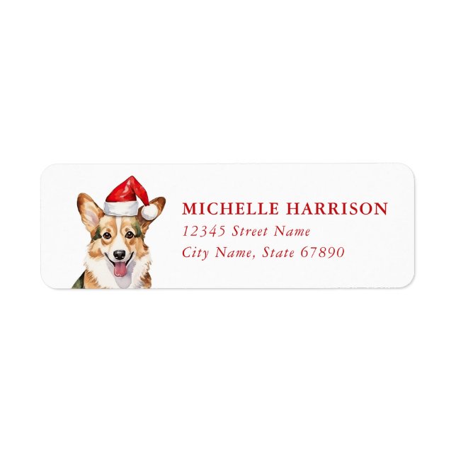 Étiquettes d'adresse de retour de chien Corgi de N (Devant)