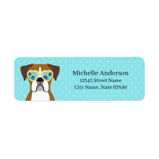 Étiquettes d'adresse de retour de chien de boîte (Devant)