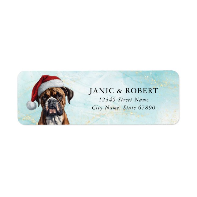 Étiquettes d'adresse de retour de chien de boîte (Devant)