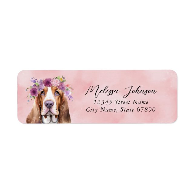 Étiquettes d'adresse de retour de chien de Hound B (Devant)
