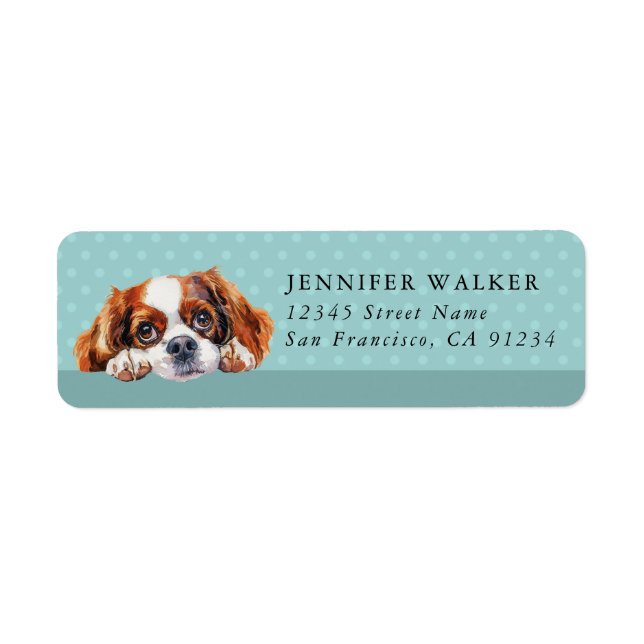 Étiquettes d'adresse de retour de chien Épagneul j (Devant)
