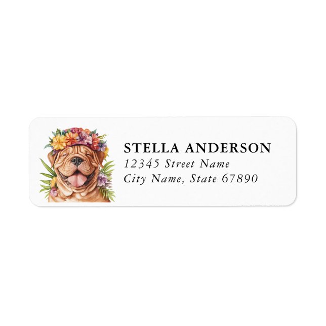 Étiquettes d'adresse de retour de chien Mastiff An (Devant)