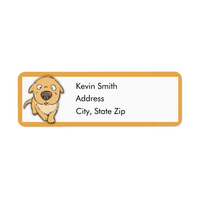 Étiquettes d'adresse de retour de chien mignon (Devant)