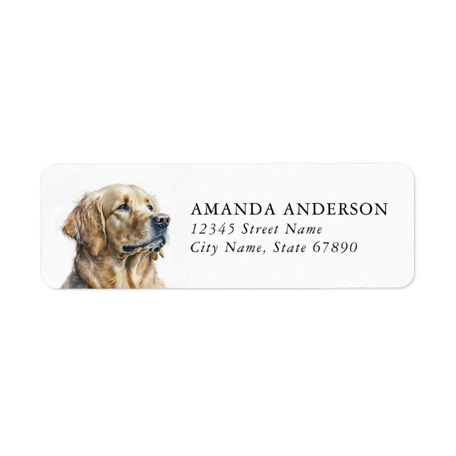 Étiquettes d'adresse de retour de chien Retriever  (Devant)