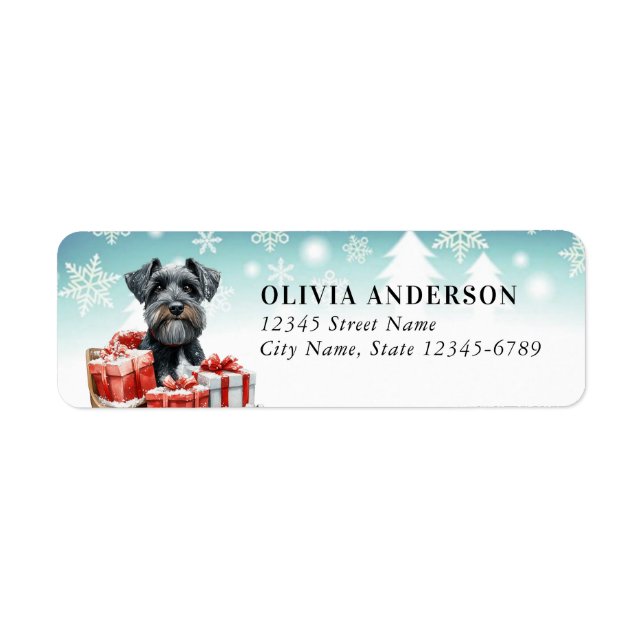 Étiquettes d'adresse de retour de chien Schnauzer (Devant)