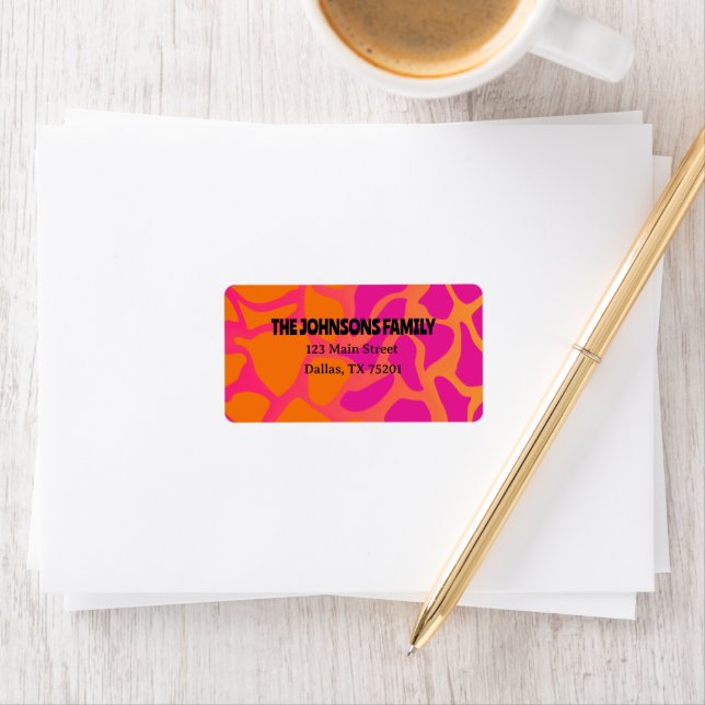Étiquettes d'adresse de retour de dégradé orange e (En situation)