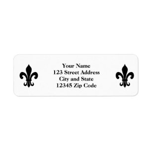 Étiquettes d'adresse de retour de fleur de lis noi