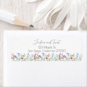 Étiquettes d'adresse de retour de fleurs sauvages 