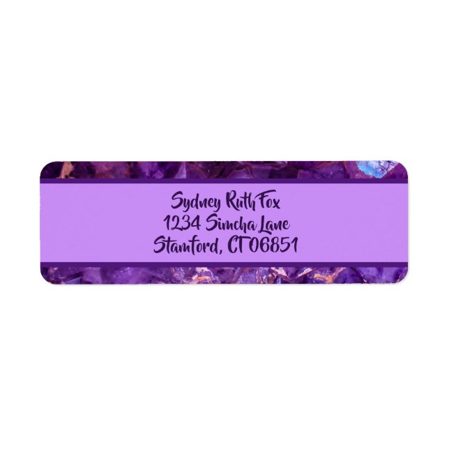 Étiquettes d'adresse de retour de gemmes violettes (Devant)