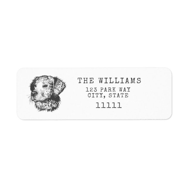 Étiquettes d'adresse de retour de Golden Retriever (Devant)