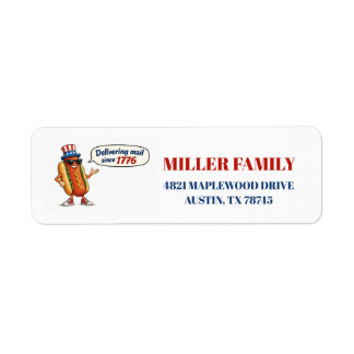 Étiquettes d'adresse de retour de hot dog patrioti