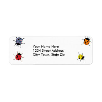 Étiquettes d'adresse de retour de la dame Bug
