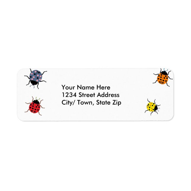 Étiquettes d'adresse de retour de la dame Bug (Devant)