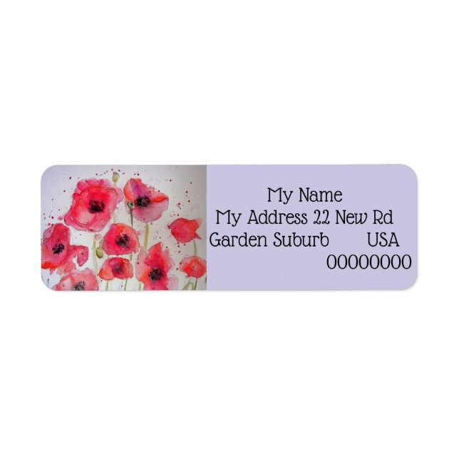 Étiquettes d'adresse de retour de la fleur d'aquar (Devant)