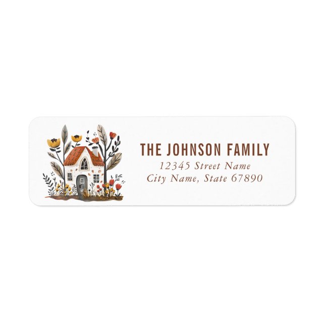 Étiquettes d'adresse de retour de la maison (Devant)