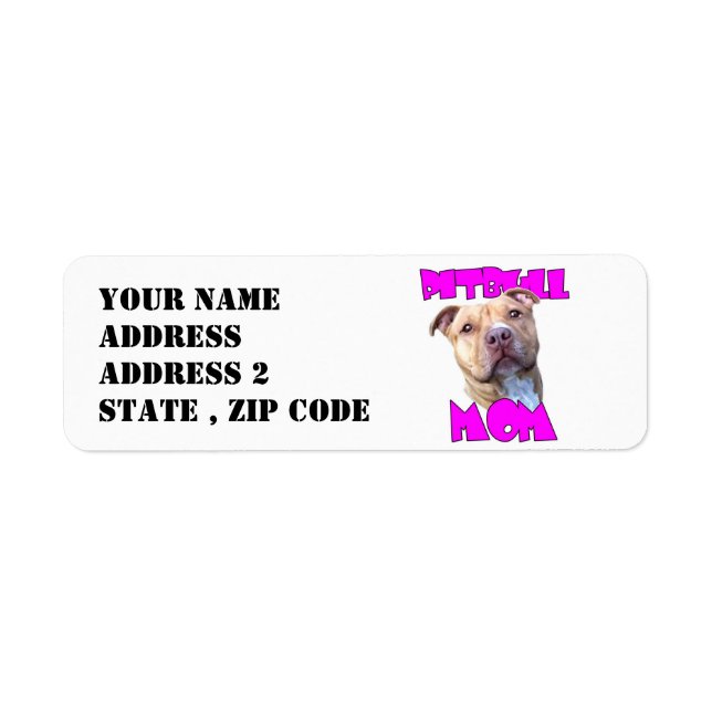 Étiquettes d'adresse de retour de la maman Pitbull (Devant)