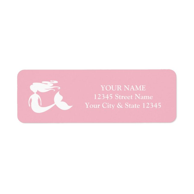 Étiquettes d'adresse de retour de la sirène rose m (Devant)