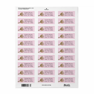 Étiquettes d'adresse de retour de la tulipe rose