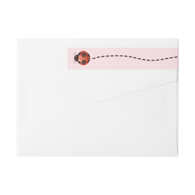 Étiquettes d'adresse de retour de Ladybug rose (Dos)