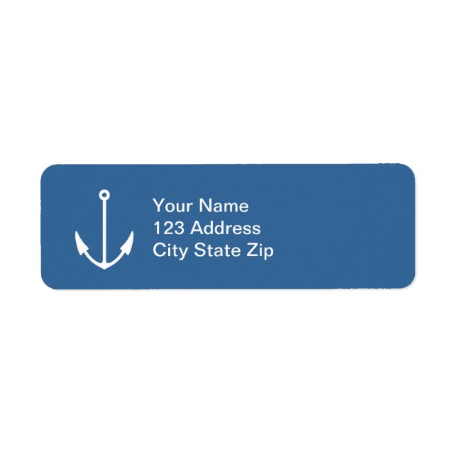 Étiquettes d'adresse de retour de l'ancre bleue ma (Devant)