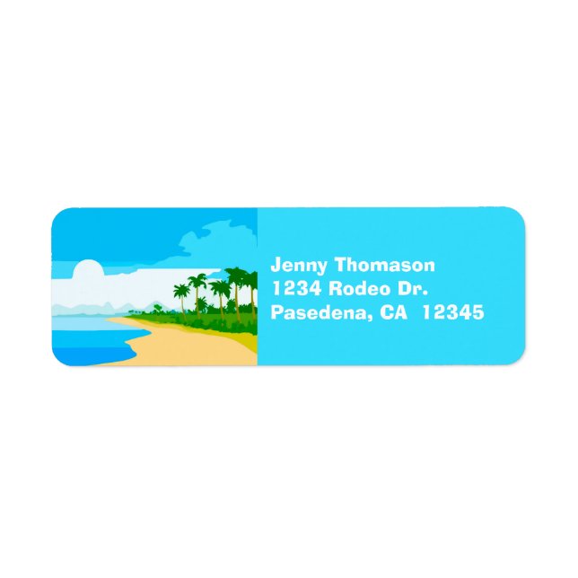Étiquettes d'adresse de retour de l'île tropicale (Devant)