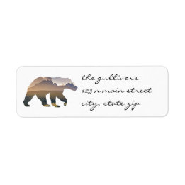 Étiquettes d'adresse de retour de l'ours rustique