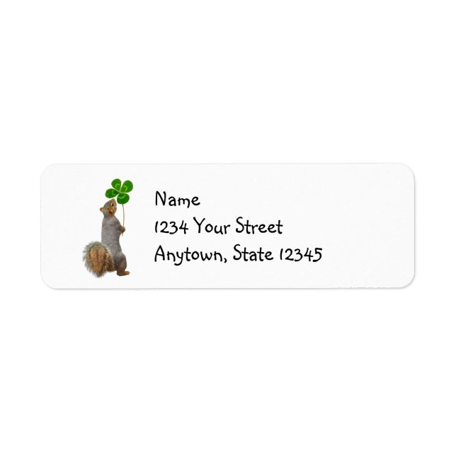 Étiquettes d'adresse de retour de Lucky Squirrel (Devant)