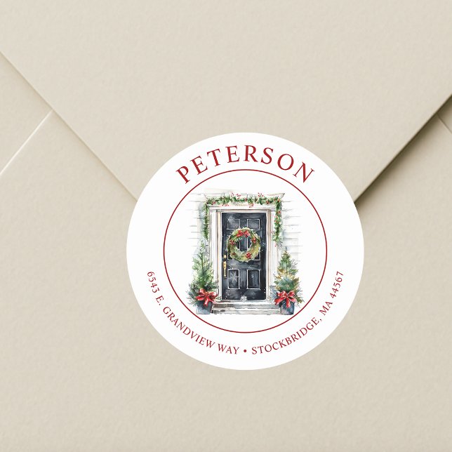 Étiquettes d'adresse de retour de maison pour Noël (Créateur téléchargé)
