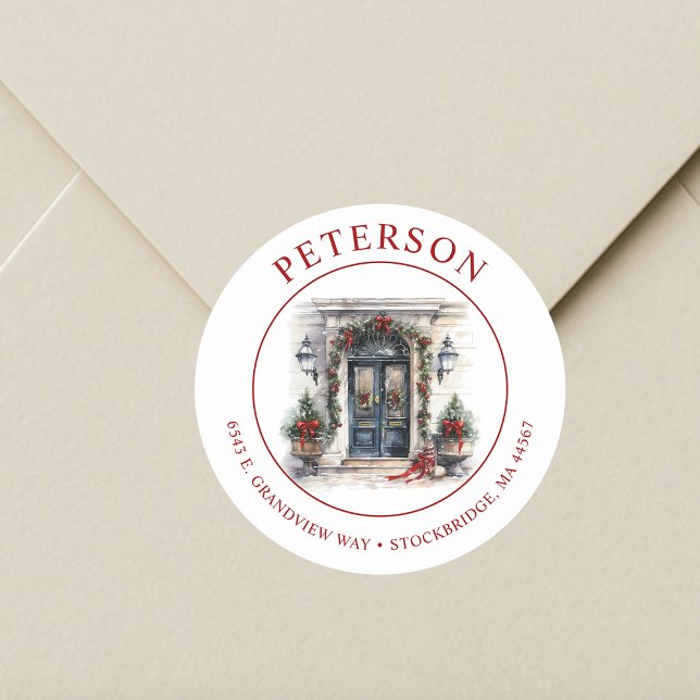 Étiquettes d'adresse de retour de maison pour Noël (Créateur téléchargé)
