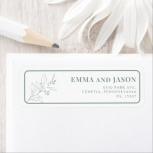 Étiquettes d'adresse de retour de mariage floral v