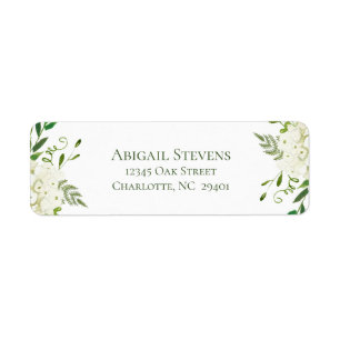 Étiquettes d'adresse de retour de mariage florales