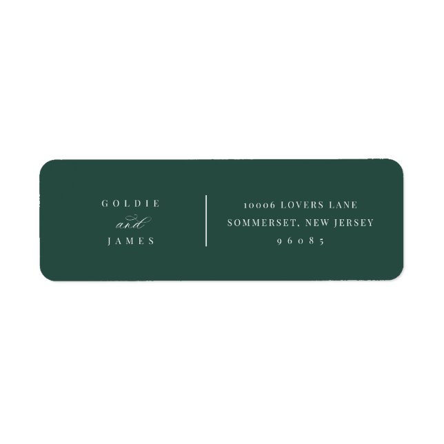 Étiquettes d'adresse de retour de Mariage minimal  (Devant)