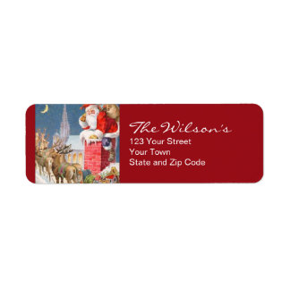 Étiquettes d'adresse de retour de Noël Père Noël v