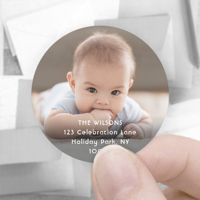 Étiquettes d'adresse de retour de photos et de tex (Créateur téléchargé)