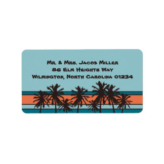 Étiquettes d'adresse de retour de plage Retro