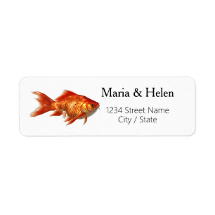 Étiquettes d'adresse de retour de poisson rouge