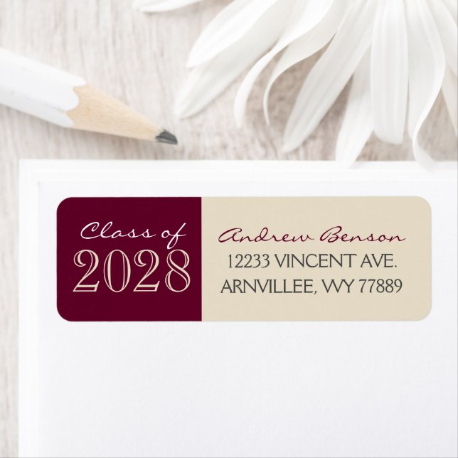 Étiquettes d'adresse de retour de remise de diplôm (En situation)