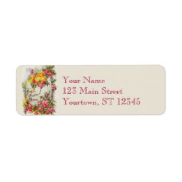 Étiquettes d'adresse de retour de roses de Pâques 